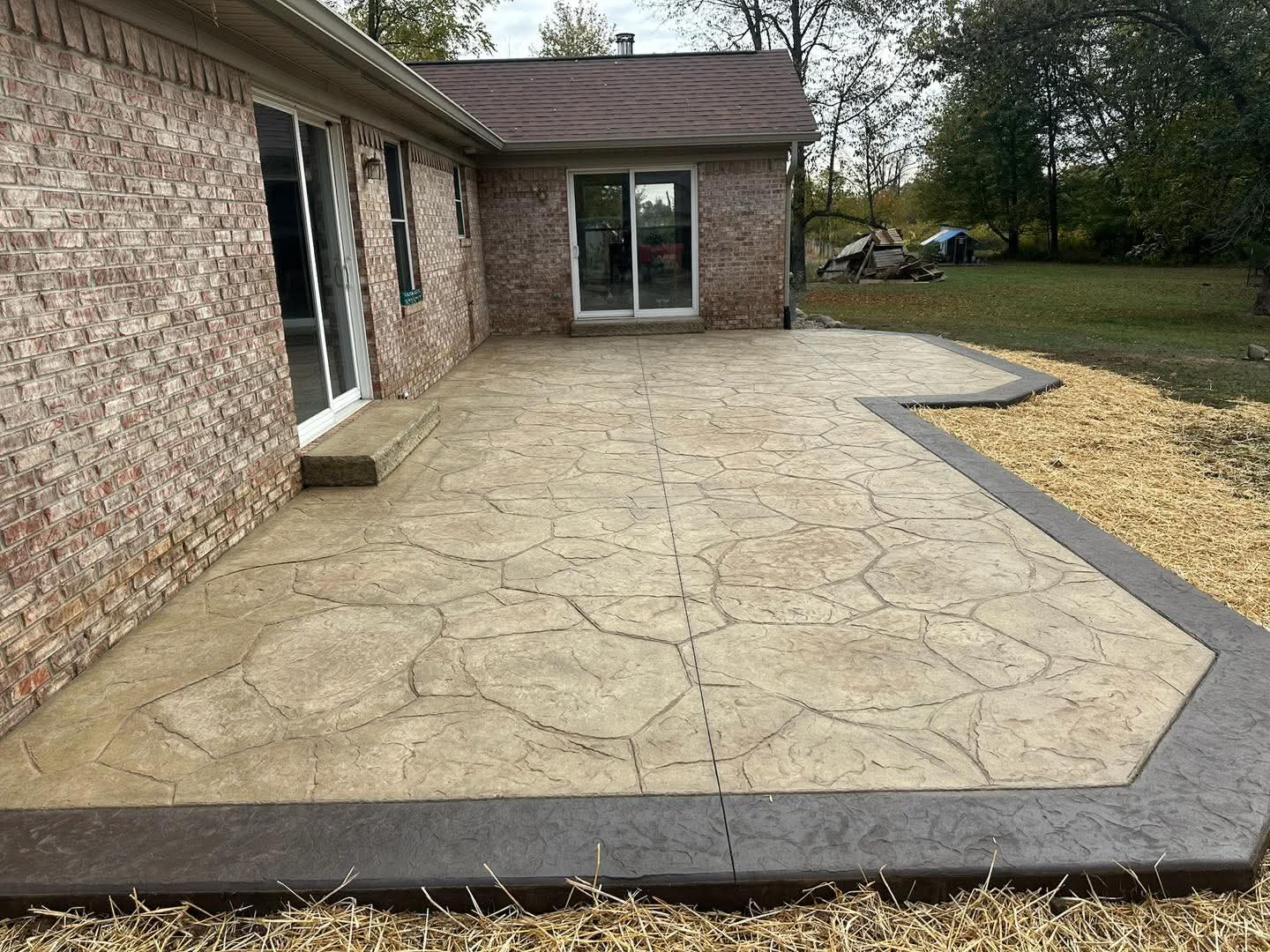 Stamped concrete finish detail